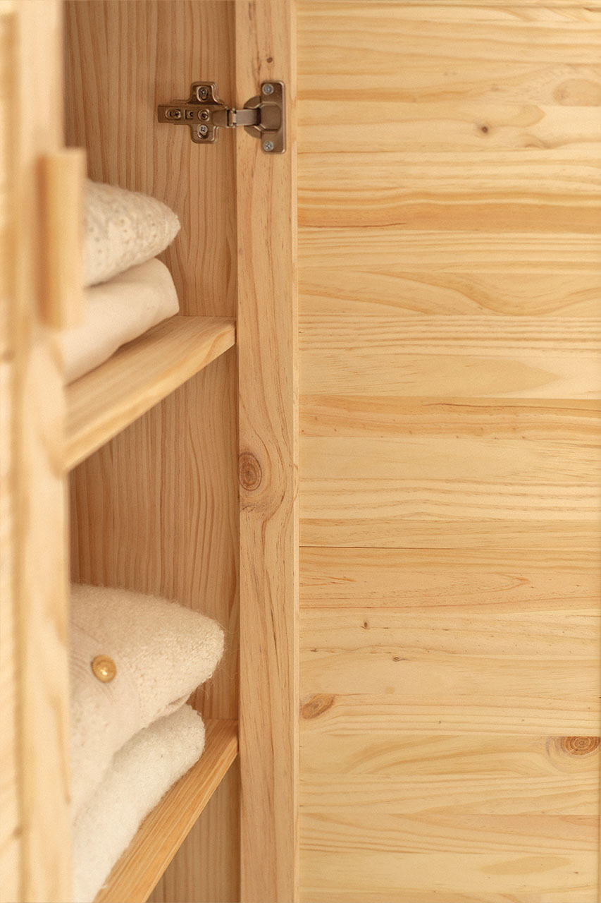 Imagen de ambiente 4 para:Armario alto ropero de madera natural con cajones